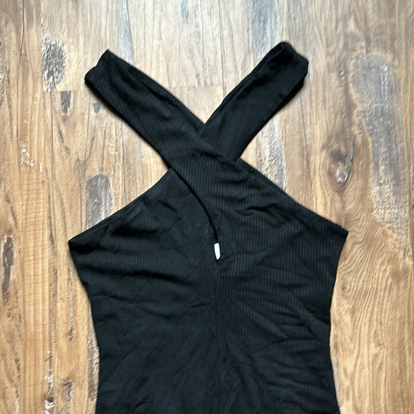 ASTR THE LABEL Priya Halter Bodysuit Black Criss Cross Small - Picture 4 of 10